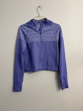 DSG Lavender Fair Isle Quarter-Zip Pullover